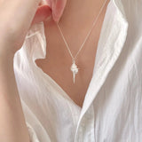 SHANICE S925 Silver Boho Conch Necklace Sea Shell Pendant Collier Femme Jewelry
