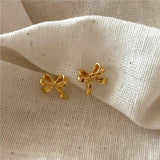 SHANICE S925 Sterling Silver Bow Stud Earrings For Women