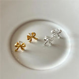 SHANICE S925 Sterling Silver Bow Stud Earrings For Women