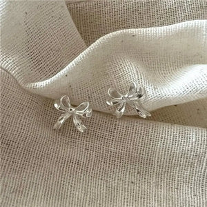 SHANICE S925 Sterling Silver Bow Stud Earrings For Women