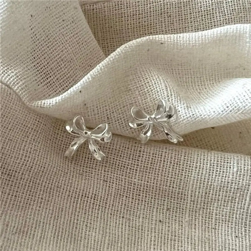 SHANICE S925 Sterling Silver Bow Stud Earrings For Women