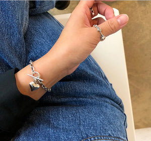 SHANICE Sterling Silver Buckle Bracelet Heart Bangle