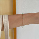 SHANICE S925 Sterling Silver Colorfull Beads Bracelet Friendship Bangle Boho
