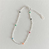 SHANICE S925 Sterling Silver Colorfull Beads Bracelet Friendship Bangle Boho