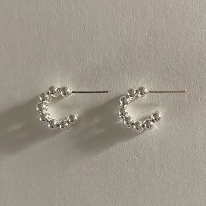 SHANICE S925 Sterling Silver Curved bead earrings women's ins earrings