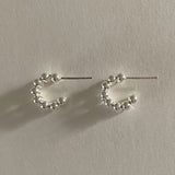 SHANICE S925 Sterling Silver Curved bead earrings women's ins earrings