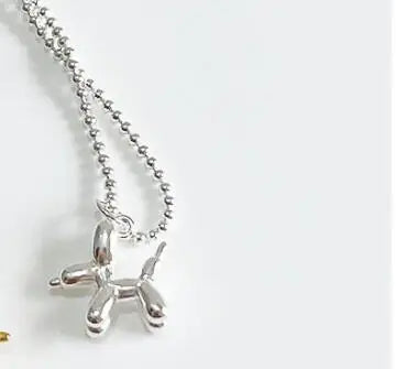 SHANICE S925 Silver Dog Pendant Necklace Men Hip-Hop Chain