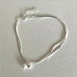 SHANICE S925 Sterling Silver Double Layer Snake Bone Bracelet