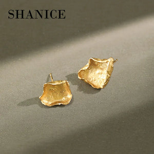 SHANICE S925 Silver Earrings Vintage Asymmetry Stud Ear Jewelry