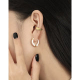 SHANICE S925 Silver Enamel Drop Geometric Earrings