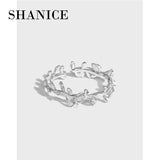 SHANICE S925 Sterling Silver Allergic Free Olive Branch Women Resizable Rings