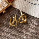 SHANICE S925 Silver Knot Twist Stud Earrings Geometric Statement Punk Vintage