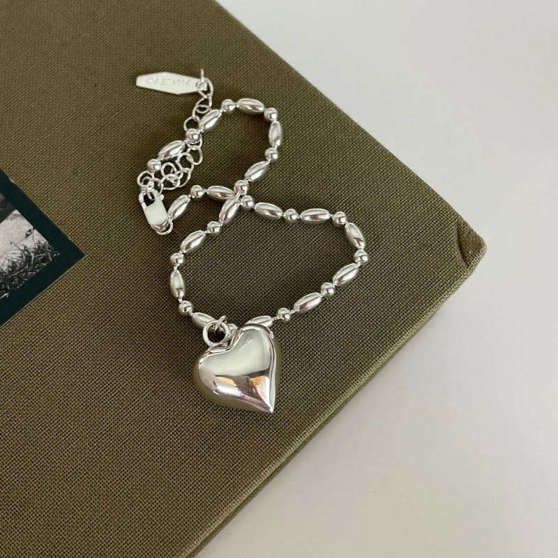 SHANICE S925 Silver Heart Chain Bracelet Women Charms Jewelry Gift