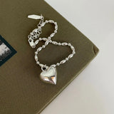 SHANICE S925 Silver Heart Chain Bracelet Women Charms Jewelry Gift