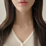 SHANICE S925 Silver Necklace Ball Beads Pendant Clavicle Chain Wedding Jewelry