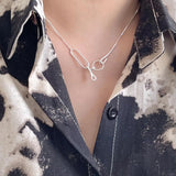 SHANICE S925 Sterling Silver Necklace Ins Cold Wind Niche Hipster Geometric