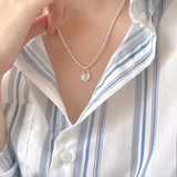 SHANICE Silver Bead Choker Necklace 925 Sterling Silver Short Neck Chain