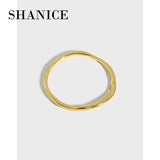 SHANICE S925 Sterling Silver Open Ring Wave Pattern Finger Ring For Women