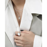 SHANICE S925 Sterling Silver Oval Agate Pendant Necklace for Women