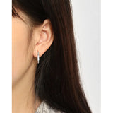 SHANICE S925 Sterling Silver Safety Pin Studs Earrings Crystal CZ Female Jewelry