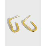 SHANICE S925 Sterling Silver Safety Pin Studs Earrings Crystal CZ Female Jewelry