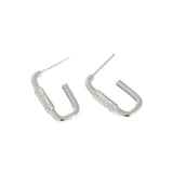 SHANICE S925 Sterling Silver Safety Pin Studs Earrings Crystal CZ Female Jewelry