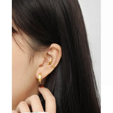 SHANICE S925 Sterling Silver twist C stud earrings accessories