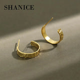 SHANICE S925 Sterling Silver twist C stud earrings accessories