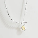 SHANICE S925 Beads Chain Smiley Round Necklace for Women