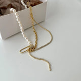 SHANICE S925 Sterling silver Necklaces Artistic Pearl Pendant Chain
