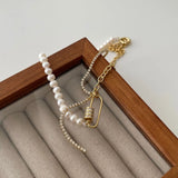 SHANICE S925 Sterling silver Necklaces Artistic Pearl Pendant Chain