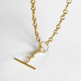 SHANICE S925 Sterling Silver O-Chain Necklace Industrial Style Buckle Pendant
