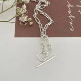 SHANICE S925 Sterling Silver O-Chain Necklace Industrial Style Buckle Pendant