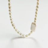 SHANICE S925 Pearl Coin Portrait Pendant Necklace Vintage Link Chain Punk