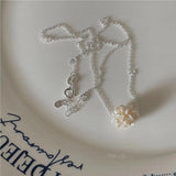 SHANICE S925 Silver Pearls Choker Necklace Baroque Pearl Pendant Chain