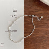 SHANICE S925 Sterling Silver Pig Nose Bracelet Hip Pop Link Chain Anklet