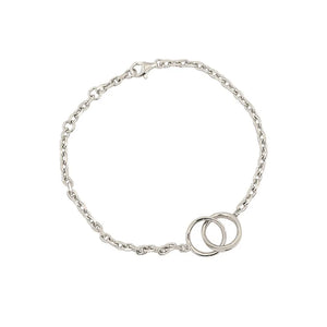 SHANICE S925 Silver Anklet Bracelet Double Circle Interlock Chain