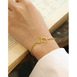 SHANICE S925 Silver Anklet Bracelet Double Circle Interlock Chain