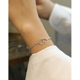 SHANICE S925 Silver Anklet Bracelet Double Circle Interlock Chain