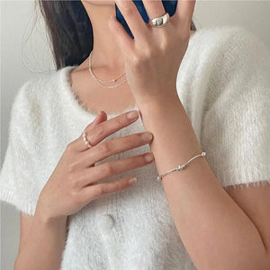 SHANICE S925 Silver Ball Beads Elasticity Bracelet