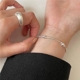 SHANICE S925 Sterling Silver Beads Geometric Elastic Bracelet