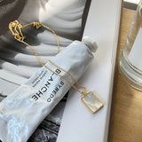 SHANICE Square Shell Necklace S925 Silver Clavicle Chain