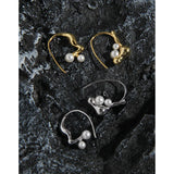 SHANICE S925 Silver Asymmetric Pearl Earrings