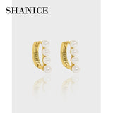 SHANICE S925 Silver Pearl Hoop Earrings Bohemian Wedding Jewelry