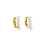 SHANICE S925 Silver Pearl Hoop Earrings Bohemian Wedding Jewelry