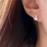 SHANICE S925 Sterling Silver Bear Pearl Earrings