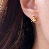 SHANICE S925 Sterling Silver Bear Pearl Earrings