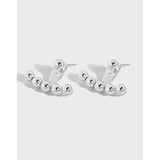 SHANICE S925 Sterling Silver Geometric Round Beads Earrings