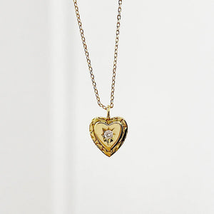 SHANICE S925 Sterling Silver Pendant Necklace Heart with CZ Crystal Gift