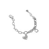 SHANICE S925 Portrait Coin Bracelet Bohemian Retro Chain Heart Pendant